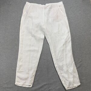 J Jill Pants Womens XL White Love Linen Pull On Lightweight Beachy Travel 39x28